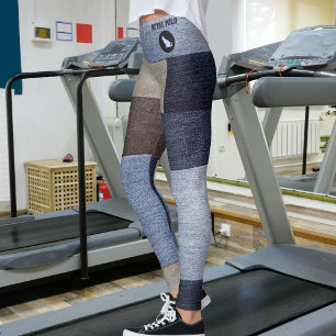 Huisdier Kat Moeder Kleurrijke Patchwork Nep Denim Leggings