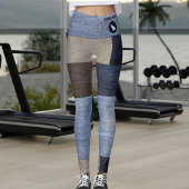 Huisdier Kat Moeder Kleurrijke Patchwork Nep Denim Leggings