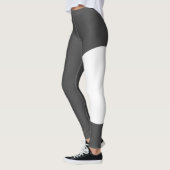 Huisdier Kat Moeder Naam Grijs Wit Aangepaste Teks Leggings (Links)