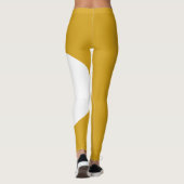 Huisdier Kat Moeder Naam Mosterd Goud Wit Aangepas Leggings (Achterkant)