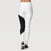 Huisdier Kat Moeder Naam Wit Zwart Aangepaste Teks Leggings (Achterkant)