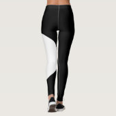 Huisdier Kat Moeder Naam Zwart Wit Aangepaste Teks Leggings (Achterkant)