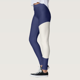 Huisdier Kat Moeder Navy Blauwe Effen Ivoor Aangep Leggings