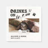 Huisdier Kat Naam Aangepaste Foto Drinken Op Mijn Servet (Voorkant)