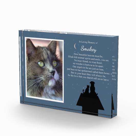 Huisdier Kat of Hond Memorial Custom Fotonaam Gedi Fotoblokken (Rechts)