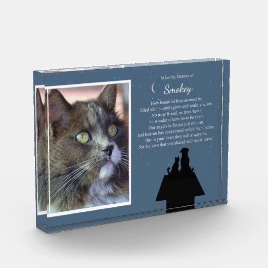 Huisdier Kat of Hond Memorial Custom Fotonaam Gedi Fotoblokken (Links)