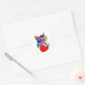 huisdier kat ontwerp vierkante sticker (Envelop)