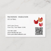 Huisdier Kat Oppas Pret QR Code Visitekaartje (Voorkant)