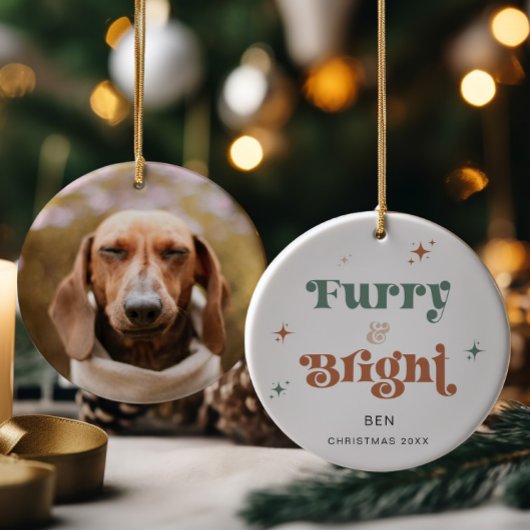 Huisdier Kerst Ornament Foto Hond Furry & Bright