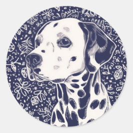 Huisdier kerst ronde sticker