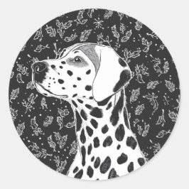 Huisdier kerst ronde sticker