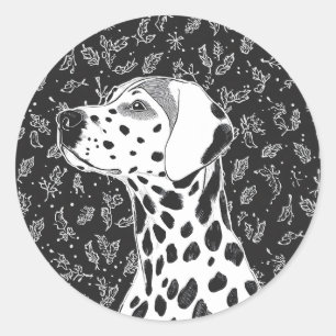 Huisdier kerst ronde sticker