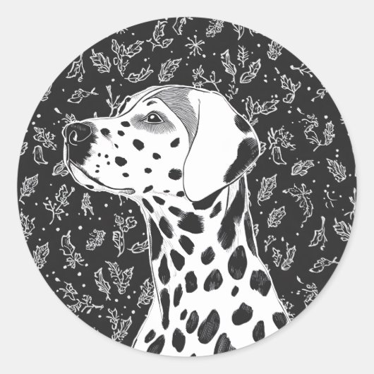 Huisdier kerst ronde sticker (Voorkant)