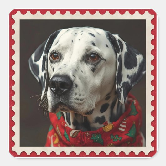 Huisdier kerst vierkante sticker (Voorkant)