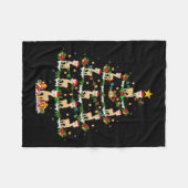 Huisdier Kerstmis Lights Santa Alpaca kerstboom Fleece Deken (Voorkant (Horizontaal))