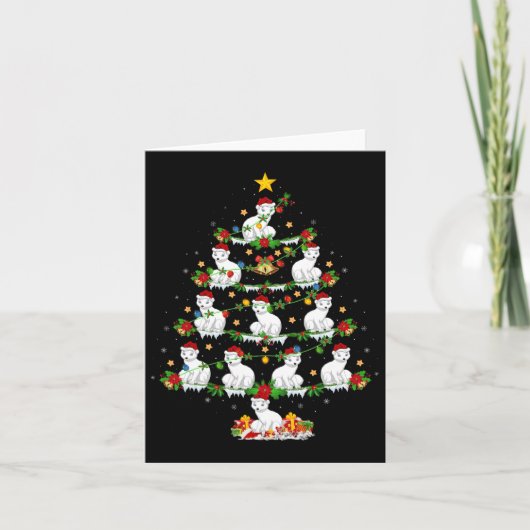 Huisdier Kerstmis Lights Santa Arctic Fox Kerstmis Kaart (Voorkant)