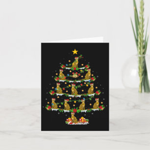 Huisdier Kerstmis Lights Santa Bengal Cat Christma Kaart