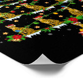 Huisdier Kerstmis Lights Santa Bengal Cat Christma Poster (Hoek)