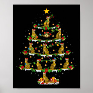 Huisdier Kerstmis Lights Santa Bengal Cat Christma Poster