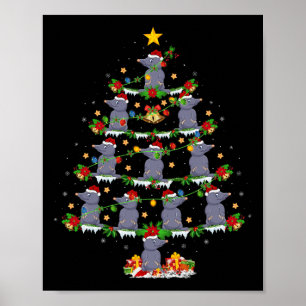 Huisdier Kerstmis Lights Santa Mole Kerstboom Poster