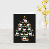 Huisdier Kerstmis Lights Santa Sheep Kerstboom Kaart (Gele Bloem)
