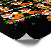 Huisdier Kerstverlichting Santa Fox kerstboom Poster (Hoek)