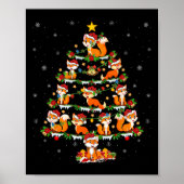Huisdier Kerstverlichting Santa Fox kerstboom Poster (Voorkant)