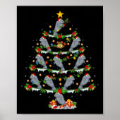 Huisdier Kerstverlichting Santa Manatee Kerstboom Poster (Voorkant)