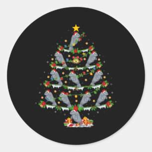 Huisdier Kerstverlichting Santa Manatee Kerstboom Ronde Sticker