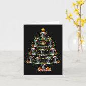 Huisdier Kerstverlichting Santa Panther Kerstboom Kaart (Gele Bloem)