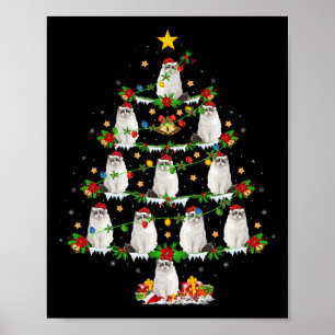 Huisdier Kerstverlichting Santa Ragdoll Cat Christ Poster