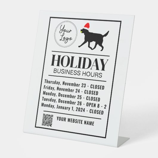 Huisdier Kinderopvang Zakelijke uren Vakantie Sjab Reclamebord Met Voetstuk (Voorkant)