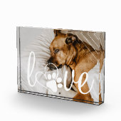 Huisdier Leven Liefde | Pootafdruk Hart Script Quo Fotoblokken (Rechts)