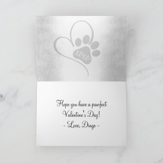 Huisdier Leven Liefde | Pootafdruk Hart Script Val Feestdagen Kaart (Binnen)