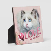 Huisdier Liefde Foto Weergave Roze, Hart & Liefde  Fotoplaat (Voorkant)