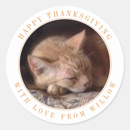 HUISDIER LIEFDE Grote Ronde Thanksgiving Stickers (Voorkant)