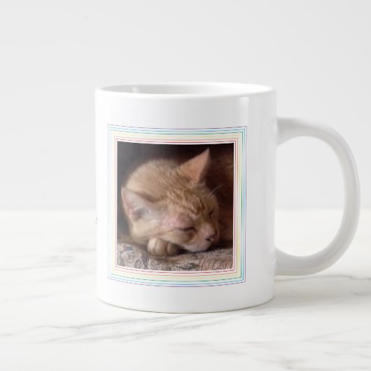 HUISDIER LIEFDE Grote Witte Mok + Tekst / Regenboo (Rechts)