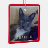 HUISDIER LIEFDE Keramisch Vierkant Ornament/Rood Keramisch Ornament (Rechts)