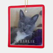 HUISDIER LIEFDE Keramisch Vierkant Ornament/Rood Keramisch Ornament (Links)