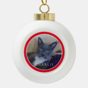 HUISDIER LIEFDE Keramische Bal Ornament / Rood