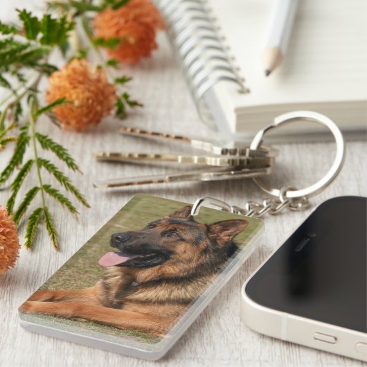 Huisdier Memorial Dog Foto & Quote Keepsake Sleutelhanger (Voorkant Rechts)
