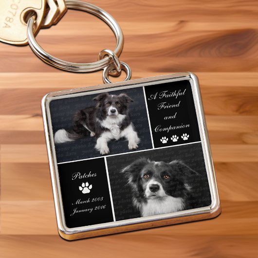 Huisdier Memorial Dog Photo Template Tribute Sleutelhanger
