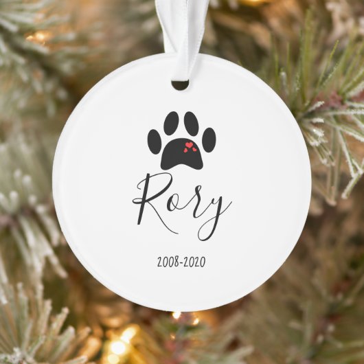 Huisdier Memorial Kerstboom Kat Hond Poot Foto Ornament (Boom)