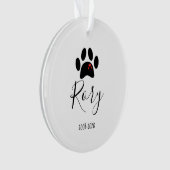 Huisdier Memorial Kerstboom Kat Hond Poot Foto Ornament (voorkant)