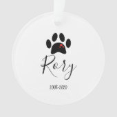 Huisdier Memorial Kerstboom Kat Hond Poot Foto Ornament (voorkant)