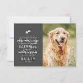 Huisdier Memorial Modern Eenvoudig Chique Gedicht  Bedankkaart (Voorkant)