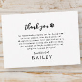 Huisdier Memorial Modern Eenvoudig Chique Gedicht  Bedankkaart