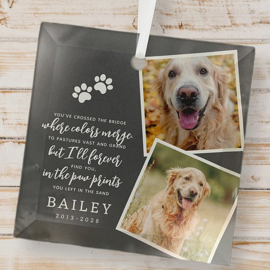 Huisdier Memorial Modern Eenvoudig Chique Gedicht  Glas Ornament