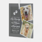 Huisdier Memorial Modern Eenvoudig Chique Gedicht  Glas Ornament (Voorkant links)