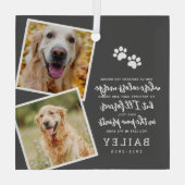 Huisdier Memorial Modern Eenvoudig Chique Gedicht  Glas Ornament (Achterkant)